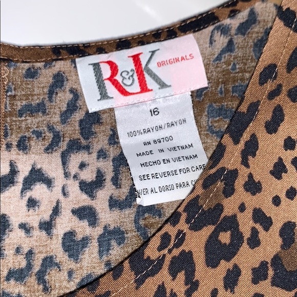 R&K VINTAGE Animal Print Leopard Ruffle Hem Dress - Picture 4 of 9